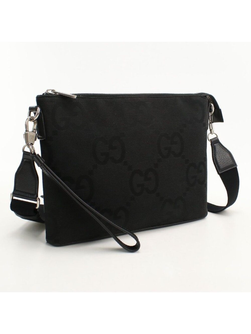 Gucci 2-Way Clutch Jumbo GG Shoulder Bag Canvas